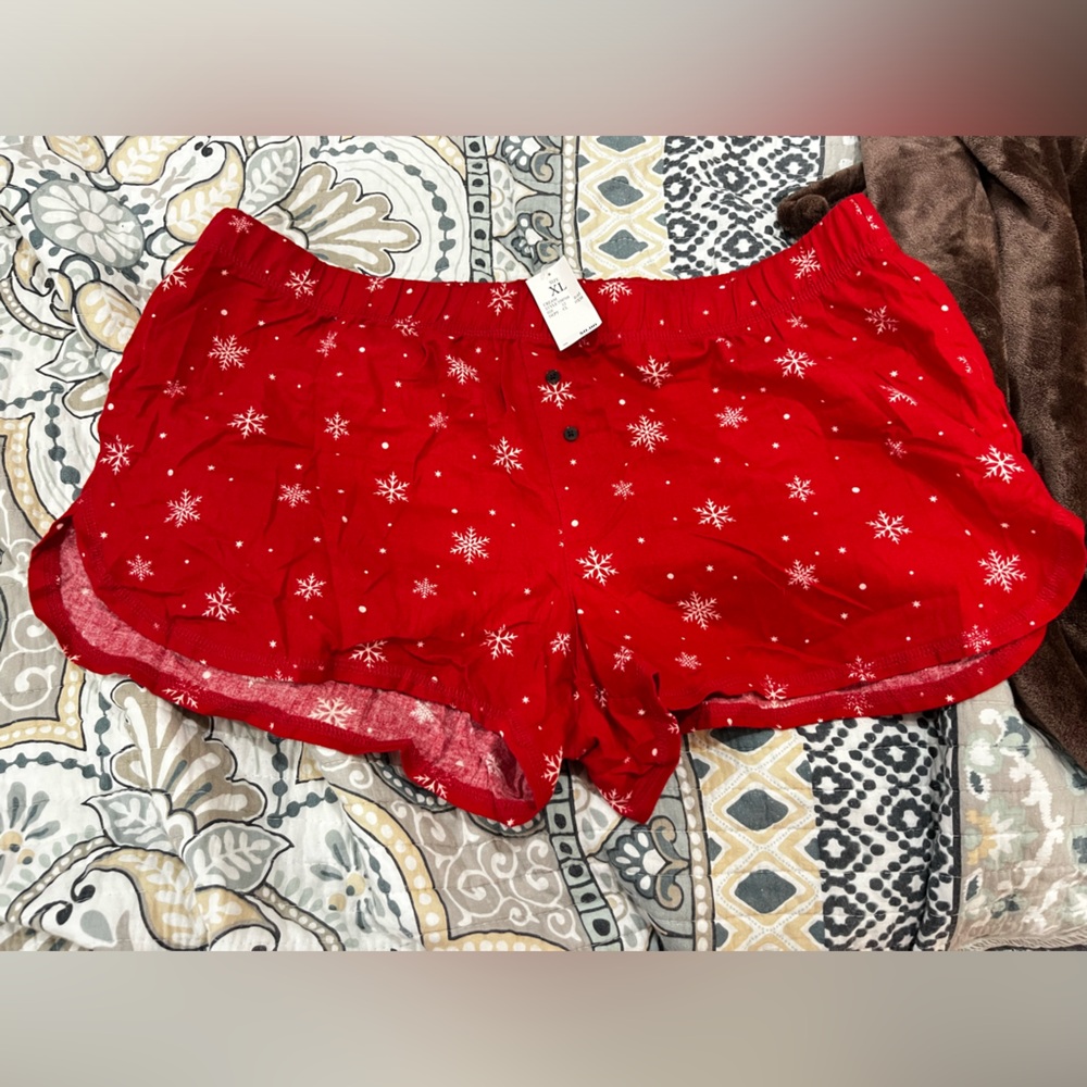 Target Red Snowflake Sleeping Shorts